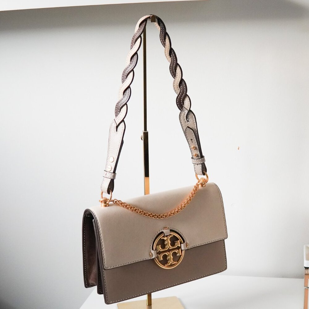 Tory Burch Beige and Brown Chain Shoulder Bag